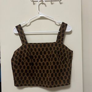 Brown crop top tank, size 8